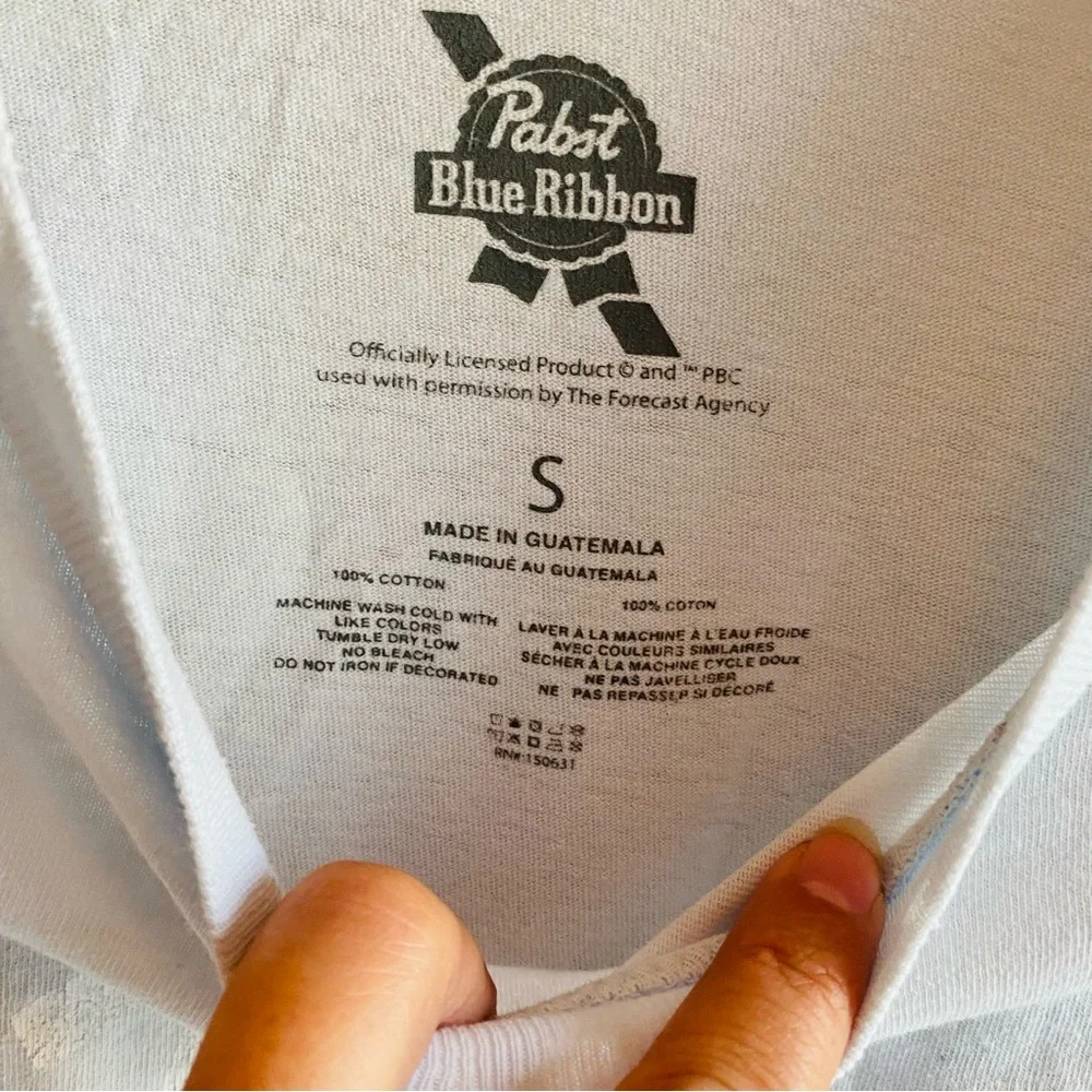 PABST BLUE RIBBON Light Blue Distressed Tee - Picture 6 of 6